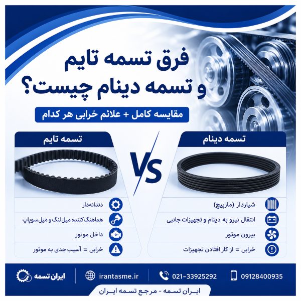تفاوت تسمه تایم و تسمه دینام